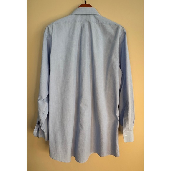 Brooks Brothers Mens Slim Fit Light Blue Gingham Dress Shirt 17 33 Supima Cotton - Picture 4 of 6